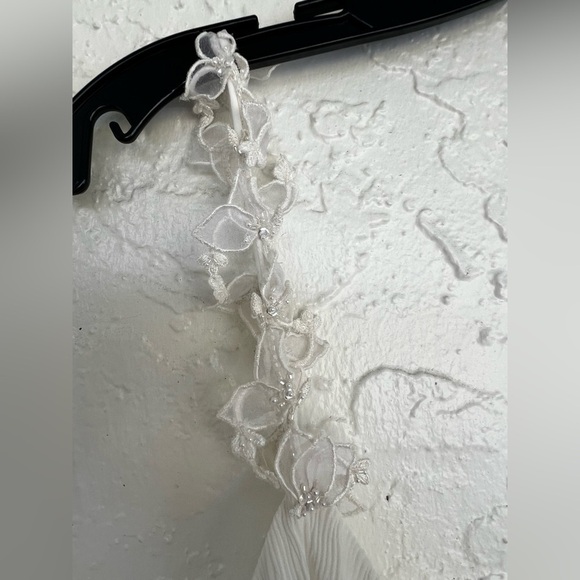 Sachin Babi Sabrina White Drape Chiffon Wedding Bridal Romantic Gown Womens 8 - Picture 12 of 12